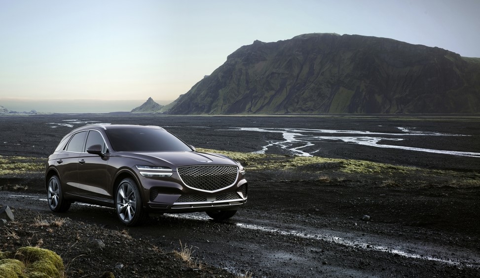 Genesis GV70 in the mountains