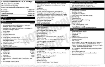 2027 Genesis Electrified GV70 PRESTIGE