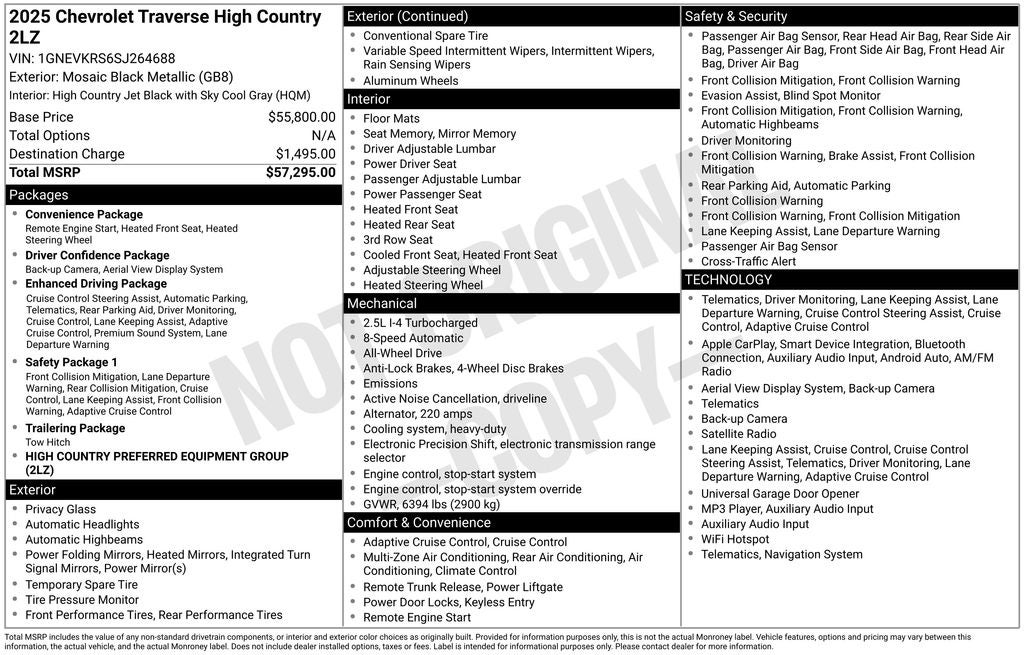 2025 Chevrolet Traverse High Country