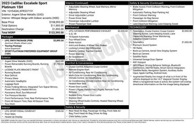 2023 Cadillac Escalade Sport Platinum