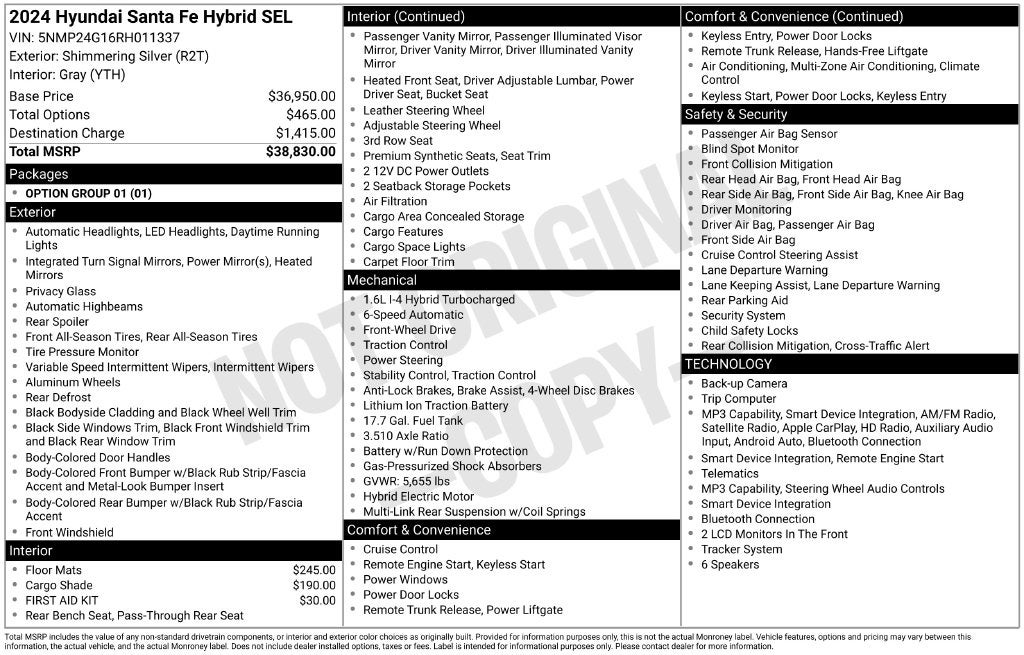 2024 Hyundai Santa Fe Hybrid SEL