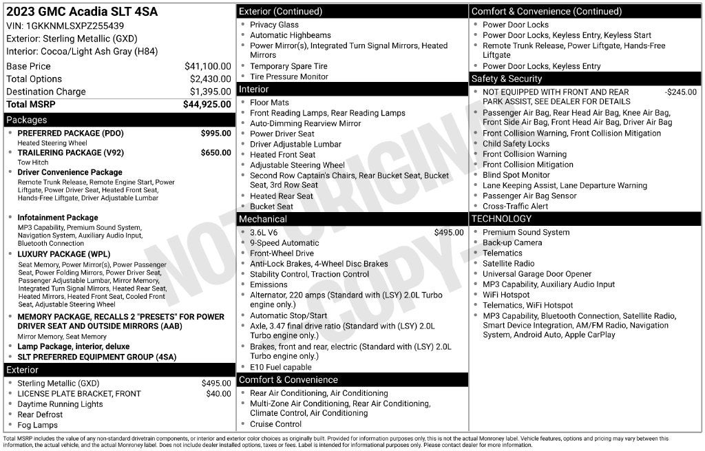2023 GMC Acadia FWD SLT