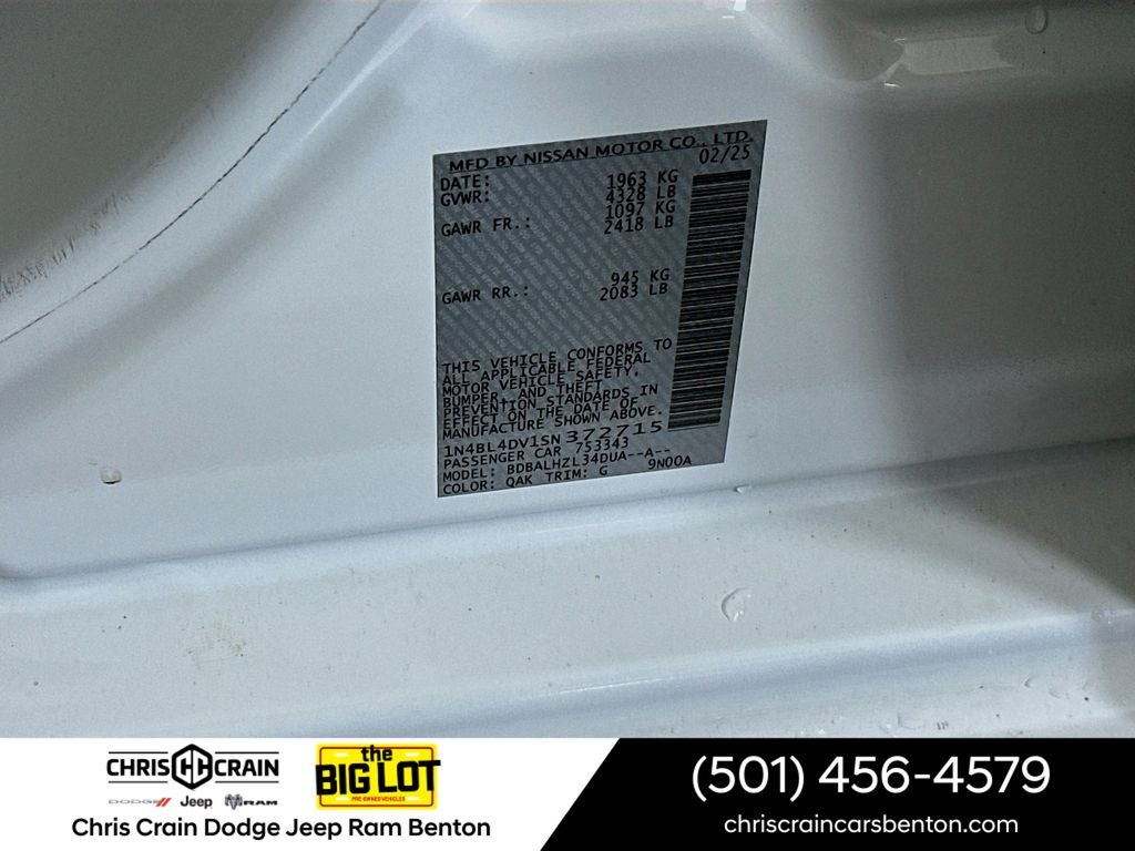 2025 Nissan Altima SV FWD