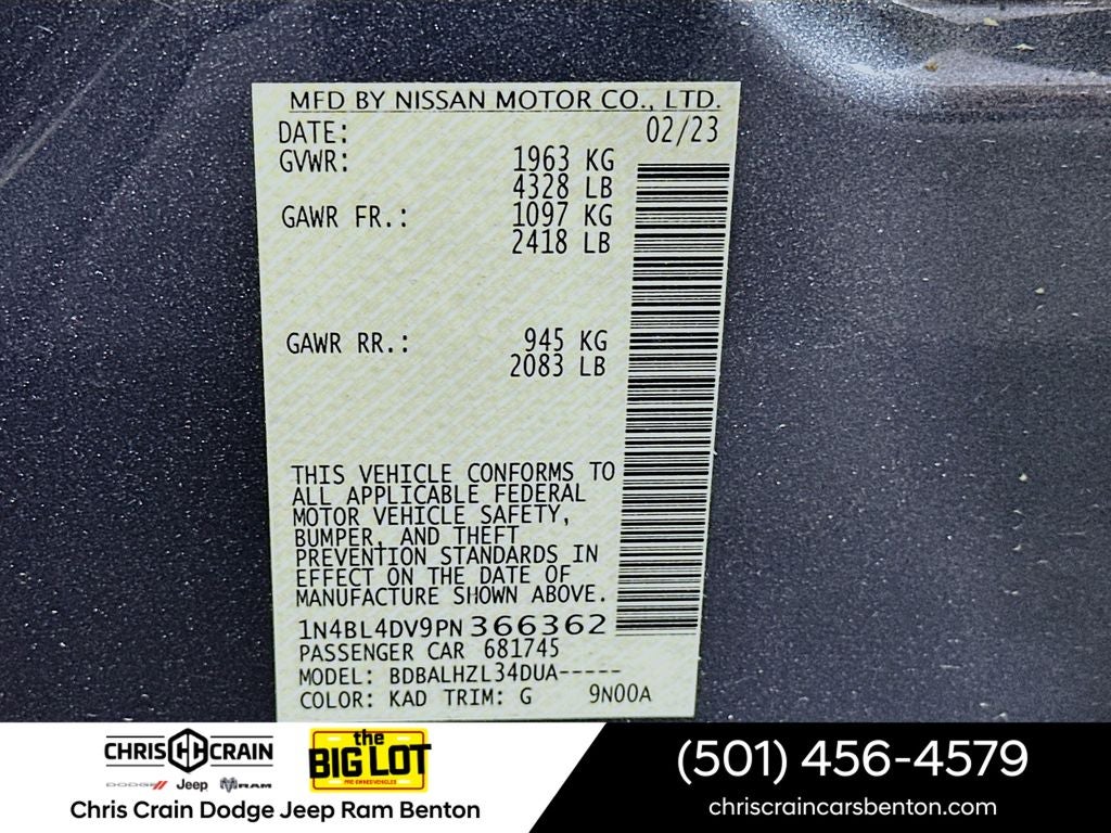 2023 Nissan Altima SV FWD