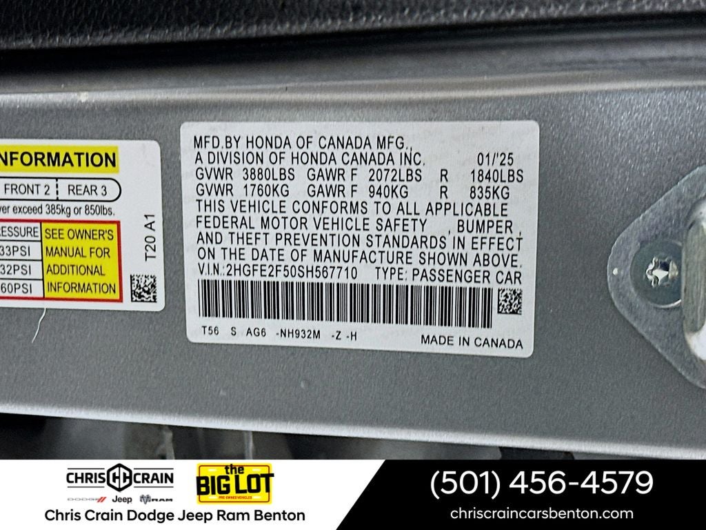 2025 Honda Civic Sedan Sport