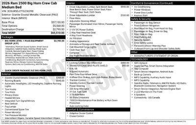 2026 RAM 2500 Big Horn Crew Cab 4x4 6'4' Box