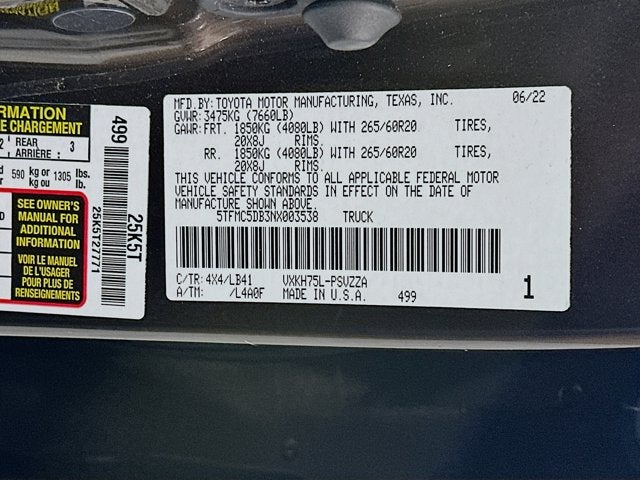 2022 Toyota Tundra Hybrid 1794 Edition