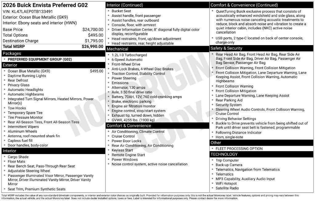 2026 Buick Envista Preferred FWD