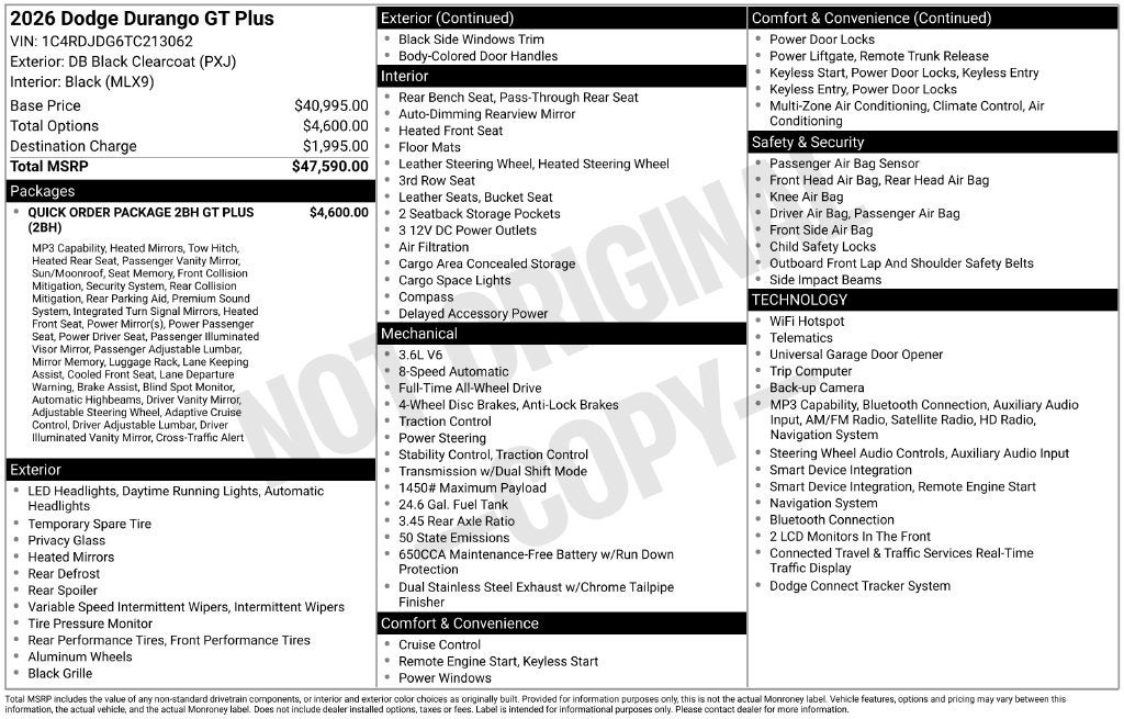 2026 Dodge Durango GT Plus AWD