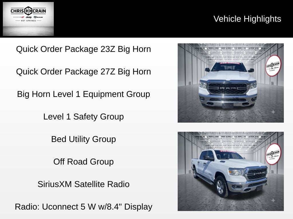 2024 RAM 1500 Big Horn Crew Cab 4x4 5'7' Box