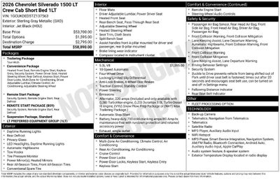 2026 Chevrolet Silverado 1500 4WD Crew Cab Standard Bed LT