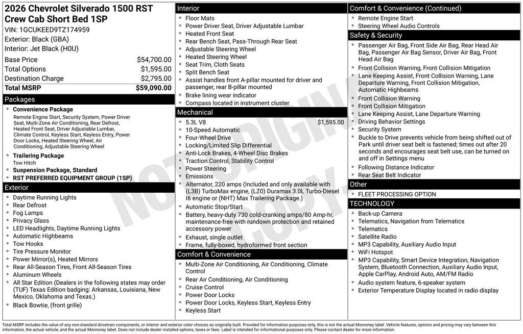 2026 Chevrolet Silverado 1500 4WD Crew Cab Short Bed RST