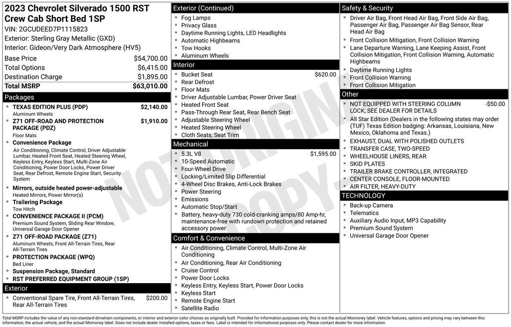 2023 Chevrolet Silverado 1500 4WD Crew Cab Short Bed RST