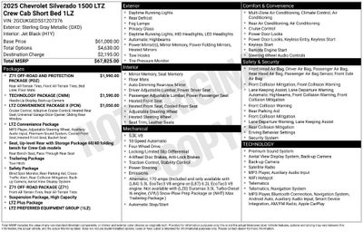 2025 Chevrolet Silverado 1500 4WD Crew Cab Short Bed LTZ