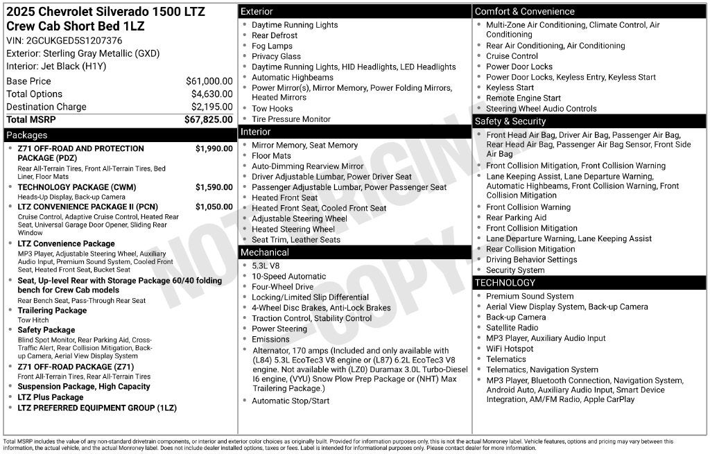 2025 Chevrolet Silverado 1500 4WD Crew Cab Short Bed LTZ