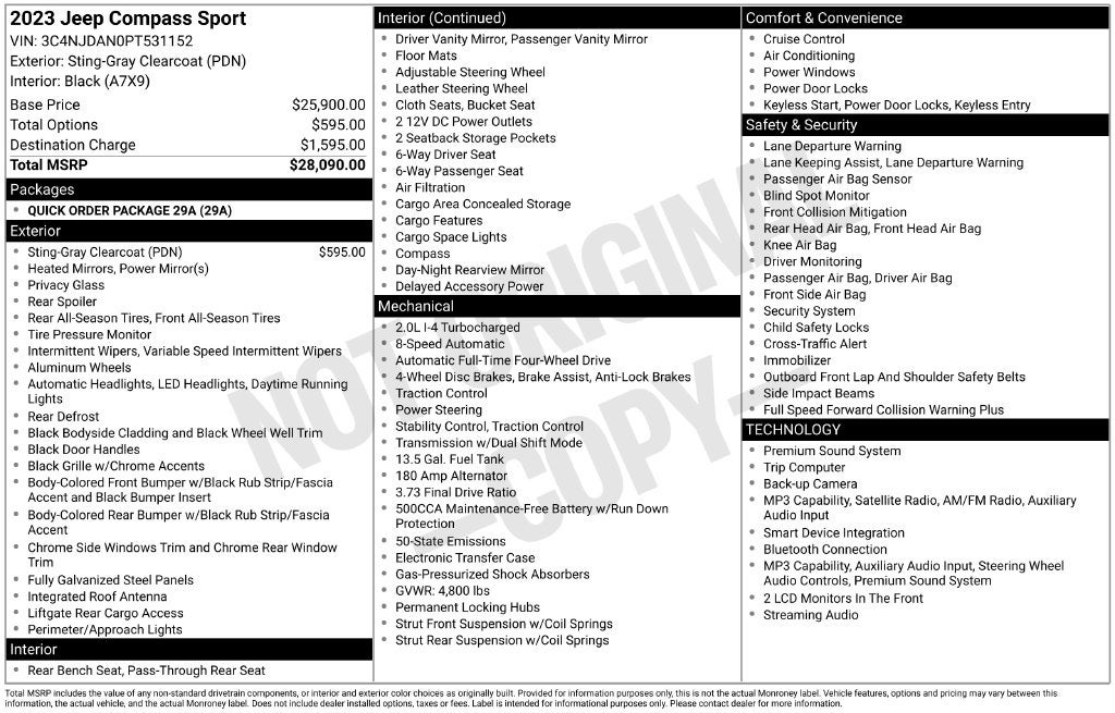 2023 Jeep Compass Sport 4x4