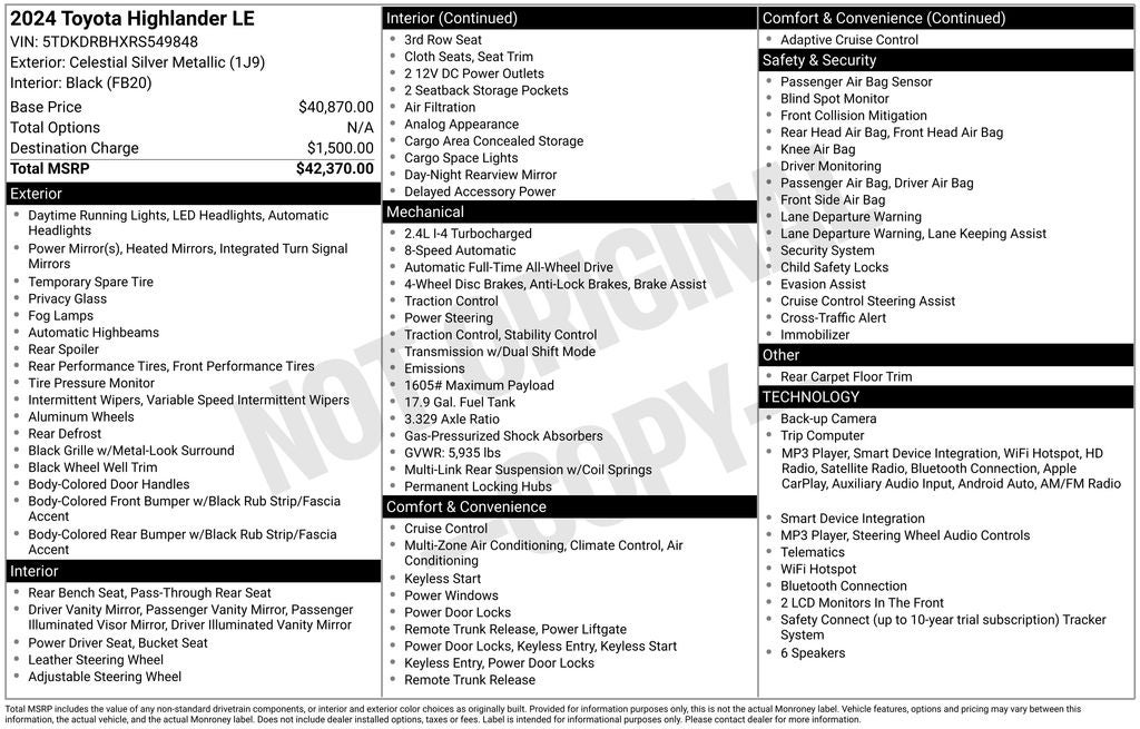 2024 Toyota Highlander LE