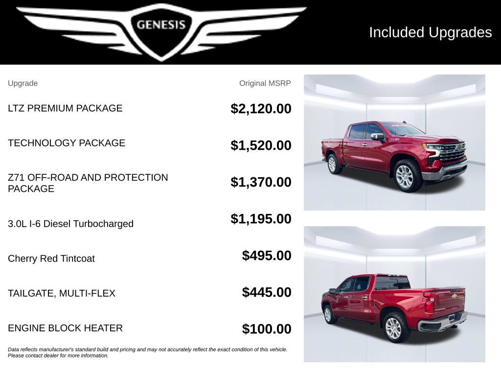 Used 2022 Chevrolet Silverado 1500 LTZ with VIN 1GCUDGET4NZ560432 for sale in Little Rock