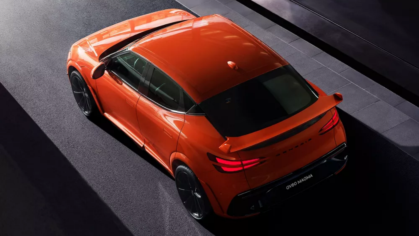 Rear view of the 2027 Genesis GV60 Magma